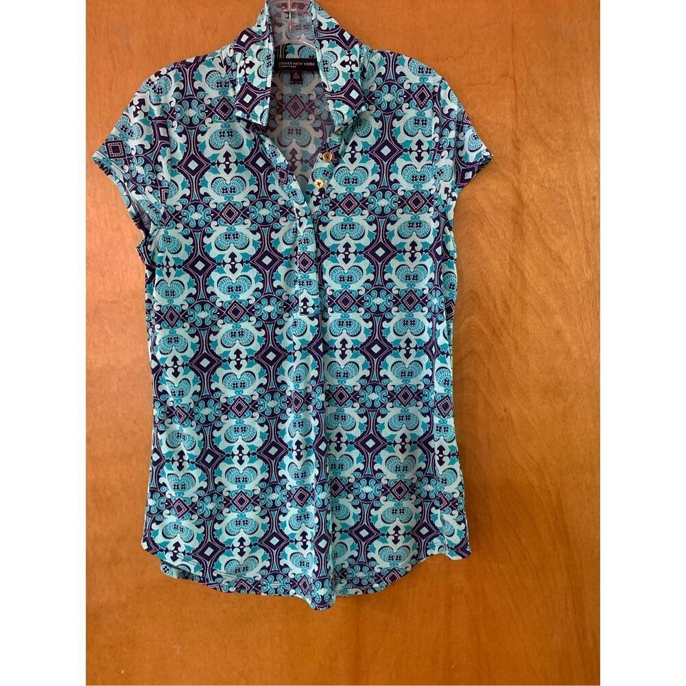 Turquoise Vintage Jones of New York Top #blouse #summer